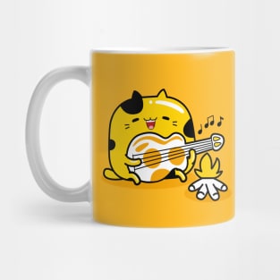 yellow cat camping Mug